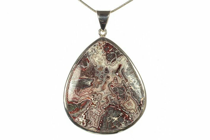Polished Crazy Lace Agate Pendant - Mexico #279149